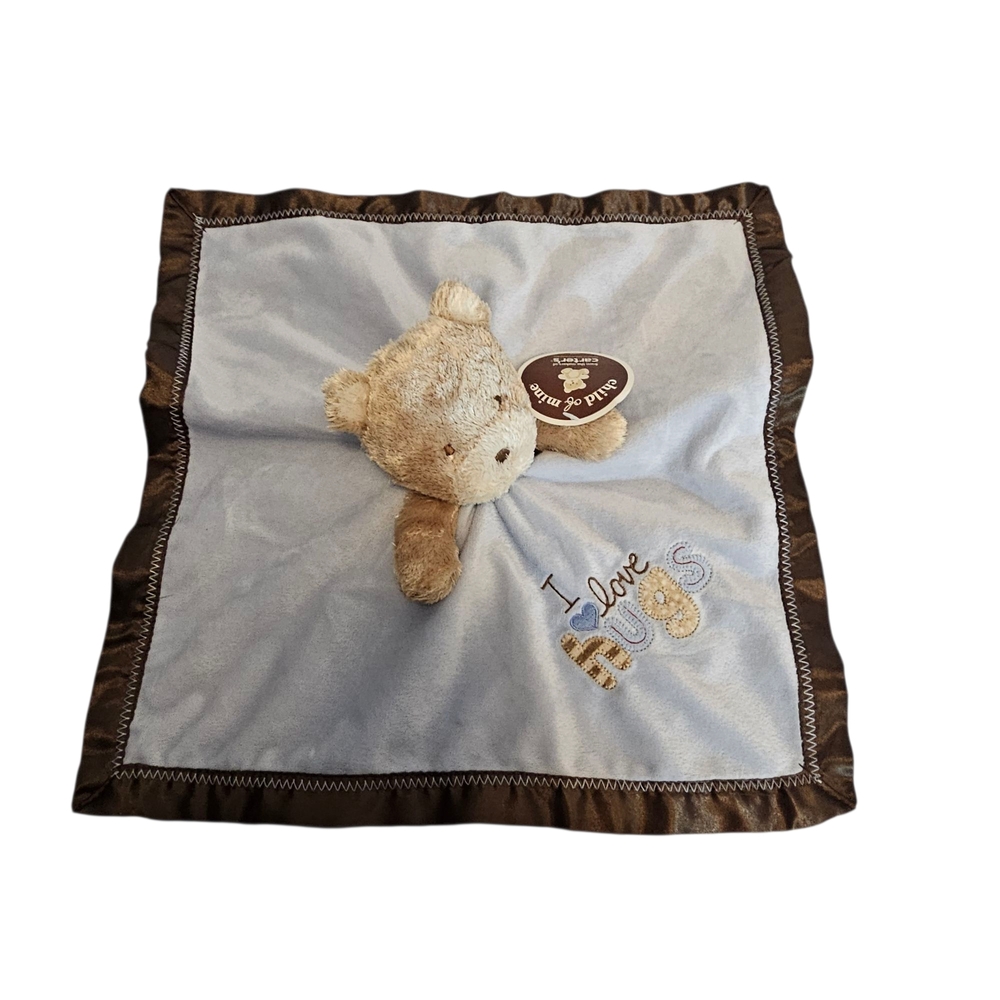 Carter's Child Of Mine I Love Hugs Bear Security Blanket Lovey 14.5"x14.5"